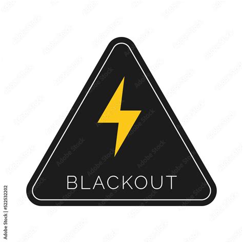 Blackout, power outage triangle sign. Isolated vector clipart on white ...