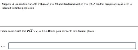 Solved Suppose X Is A Random Variable With Mean And Chegg