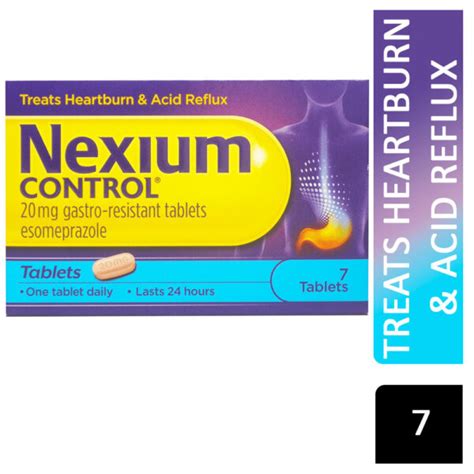 Nexium Control 20mg Gastro Resistant Tablets Esomeprazole 7 Tablets