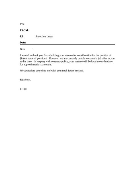 Employment Rejection Letter Fill Out And Sign Online Dochub