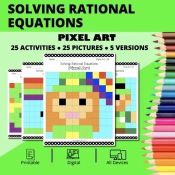 St Patrick S Day Solving Rational Equations Pixel Art Activity By Qwizy