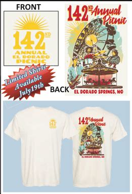 El Dorado Springs Sun Limited Edition Picnic T Shirts El Dorado