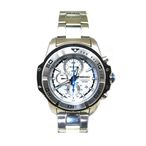 Jual Seiko Quartz SNDB41P1 Chronograph White Dial Jam Tangan Pria