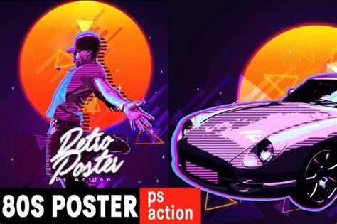 S Retro Poster Photoshop Action By Ab Designer On Envato Elements