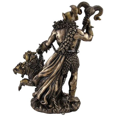 Hades Greek God Of The Underworld With Cerberus 3 Headed Dog Statue