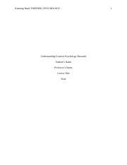 Understanding Forensic Psychology Research Docx Running Head