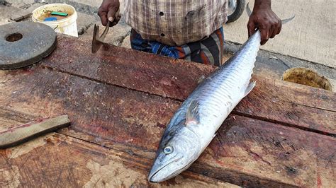 King Fish Slicing Seer Fish Slicing Skills Fast King Mackerel Fish