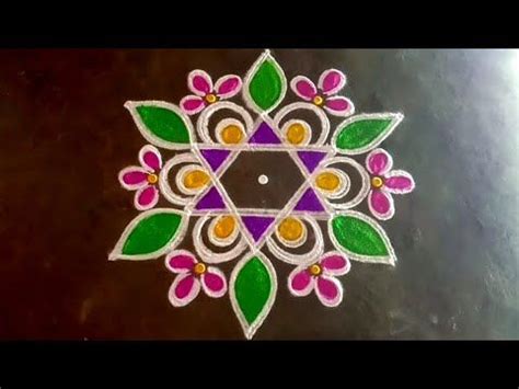 Aani Madham 3dots Star Flower Kolam Flowerrangoli Simpleeasy Rangoli