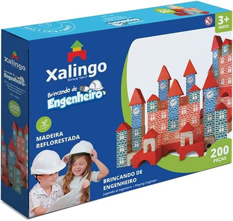 Brincando de Engenheiro 200 Peças Xalingo Multicor Amazon br