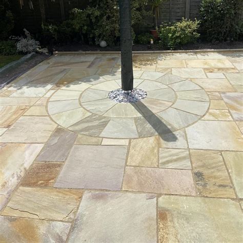 Golden Fossil Sandstone Paving Stone Zone And Landscaping Supplies