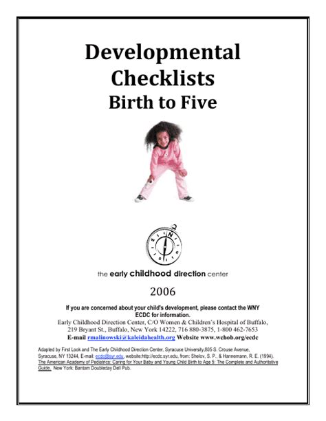 Developmentalchecklists Birthtofive Download Printable Pdf Templateroller