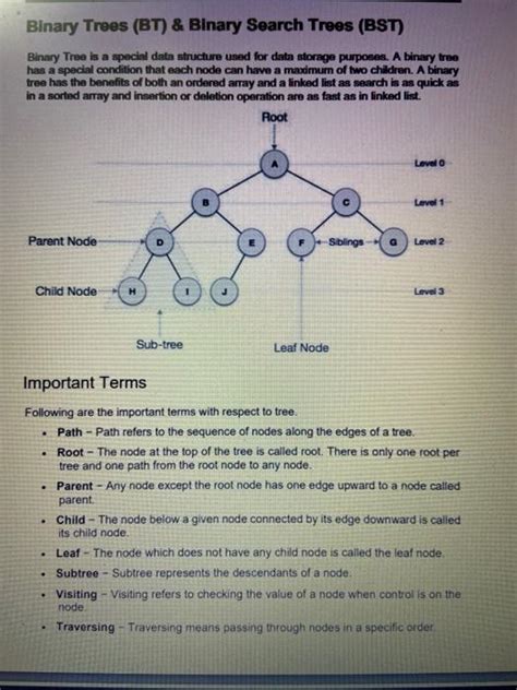 Solved Binary Trees BT Binary Search Trees BST Binary Chegg