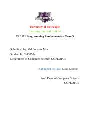 Lj Cs Docx University Of The People Learning Journal Unit