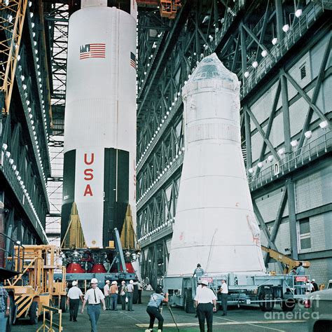 Saturn V First Stage And Apollo Spacecraft Photograph By Nasascience Photo Library Pixels