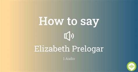 How to pronounce Elizabeth Prelogar | HowToPronounce.com