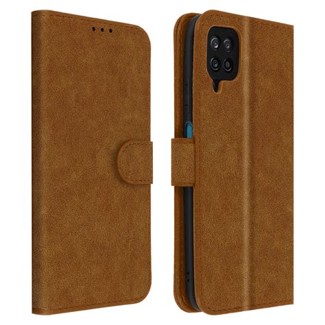 Tylna obudowa Samsung Galaxy A12 Full Function Wallet Brązowy Avizar