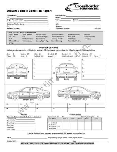 Vehicle Condition Report Templates Word Excel Samples