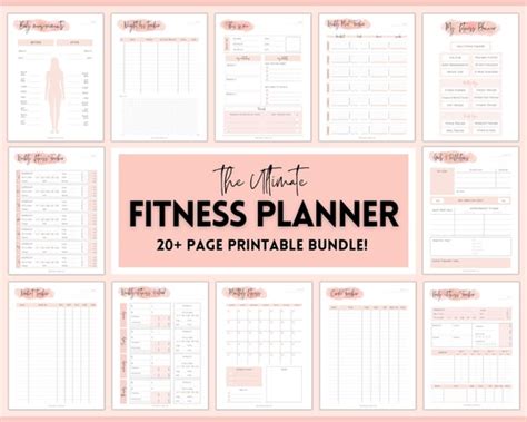 Fitness Planner Weight Loss Tracker Bundle Workout Planner Etsy