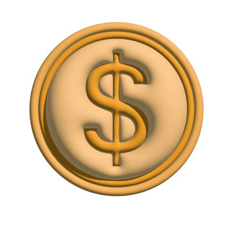 Dollar Coin Icon 3d Symbol Financial Success Concept 35264809 Png