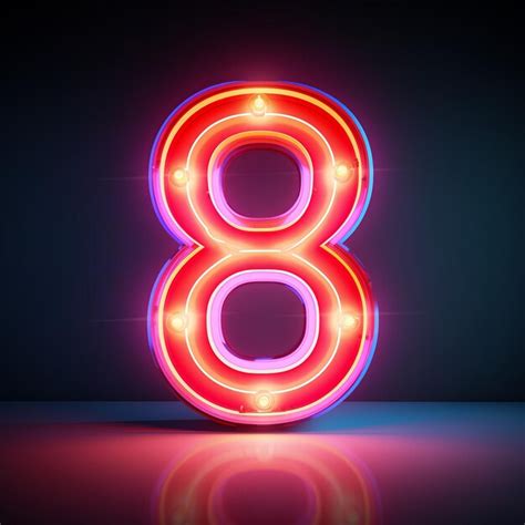Premium Photo | Glowing Neon 8 Logo Shine Bright with Number 8
