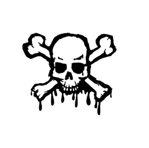 Skull And Crossbones Drip Vinyl Decal Sticker Etsy