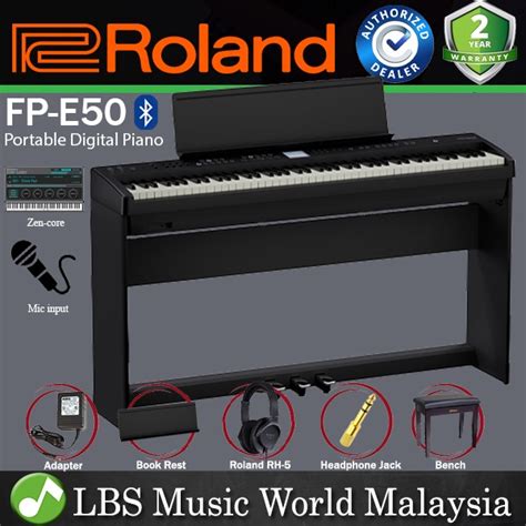 Roland Fp E50 88 Keys Portable Digital Piano With Supernatural Keyboard And Bluetooth Fpe50 Fp