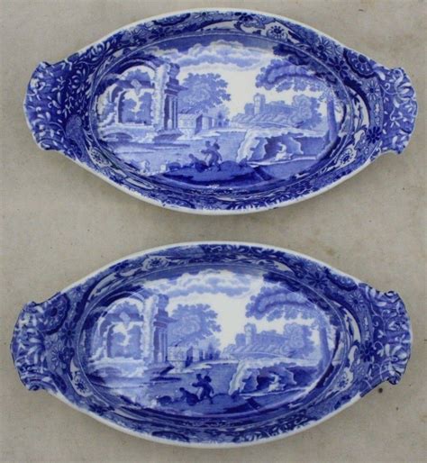 2 X Vintage Copeland Spode Italian Blue And White Dishes 214