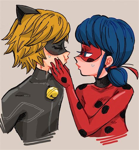 Download Ladybug And Cat Noir Kiss Artwork Wallpaper