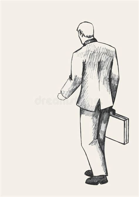 Back View Walking Man Suitcase Stock Illustrations 89 Back View