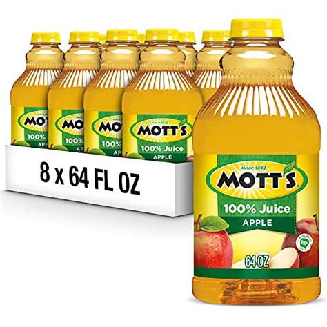 Motts 100 Original Apple Juice 64 Fluid Ounce Bottle Pack Of 8