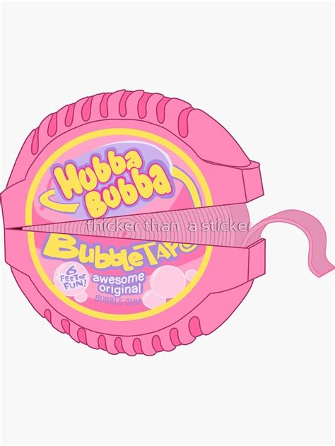 Hubba Bubba Gum Tape Sticker For Sale By Thicker Than A Sticker