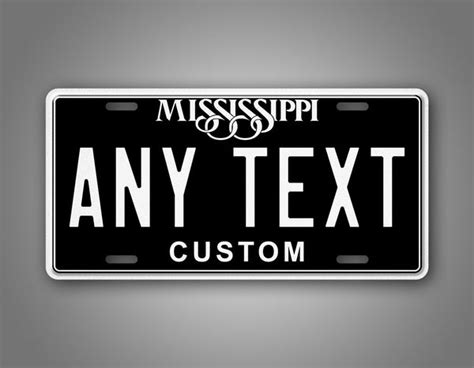 Custom Black vintage Mississippi Novelty Personalized License Plate ...