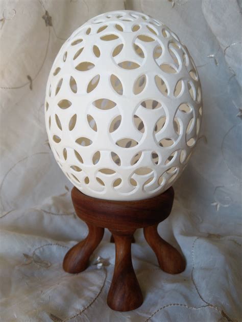 Interlace Hand Carved Ostrich Egg Shell Etsy