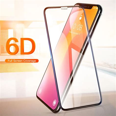 6D Tempered Glass for iPhone 6 7 8 Plus 6S X Screen Protector Phone ...