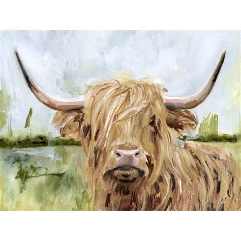 Highland Cow on Canvas Wall Art, 16" x 20" | At Home