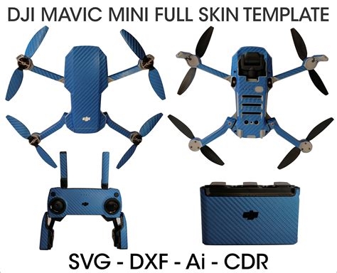 Dji Mavic Mini And Controller Skin Wrap Cut Template Svg Dxf Etsy