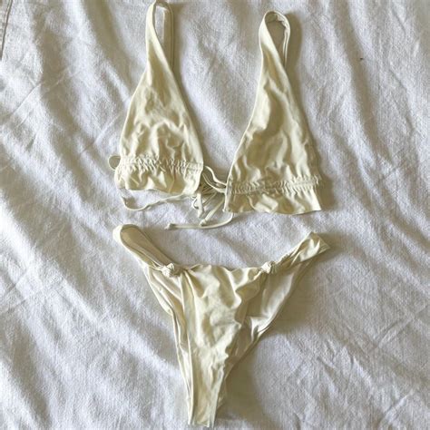 NASTY GAL Nasty Gal Bikini Set In Ivory SIZE 10 Depop