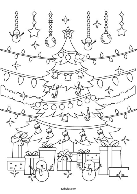 Coloriage d un sapin de Noël décoré Turbulus jeux pour enfants