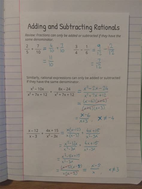 Adding And Subtracting Rational Numbers