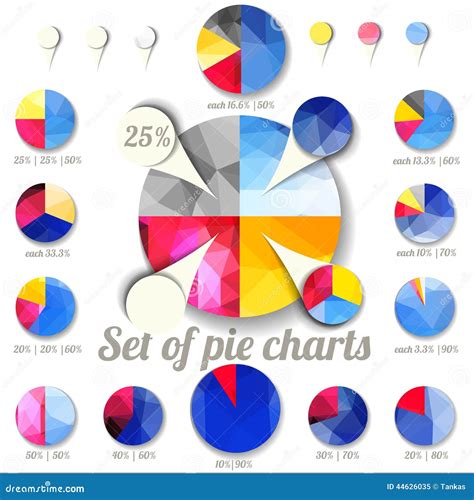 Insieme Dei Diagrammi A Torta Illustrazione Vettoriale Illustrazione