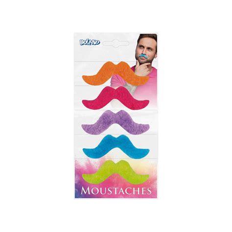 Grossiste Set Moustaches Couleurs Fluo Ass R Serv Aux