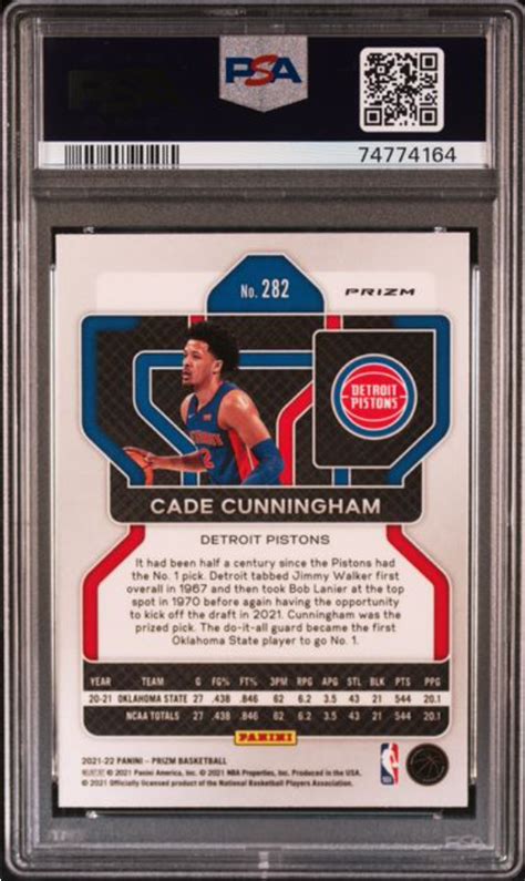 2021 22 Panini Prizm Green Prizm 282 Cade Cunningham RC For Sale