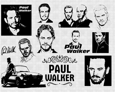 Paul Walker Svg Famous People Portrait Film Star Painting