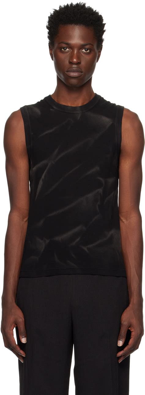 Black Crinkle Sunfade Tank Top By Dion Lee On Sale