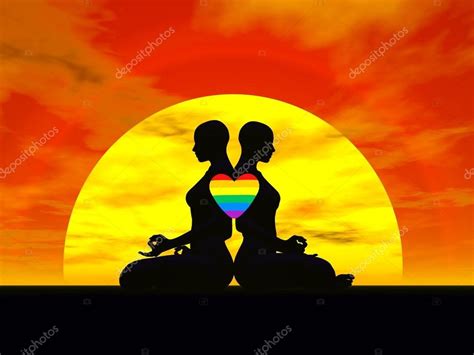 Lesbian Yoga Love D Render Stock Photo Elenarts