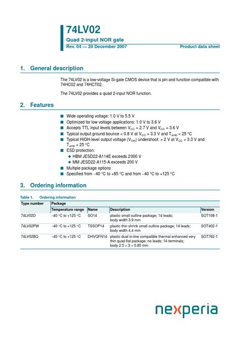 Lv Pw Datasheet Pdf Nexperia