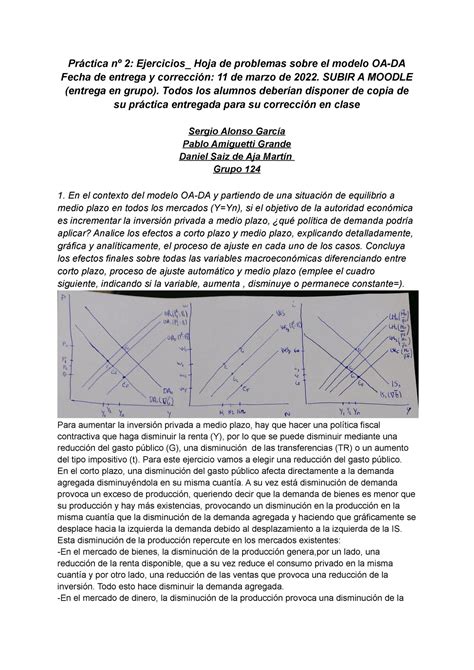 Pr Ctica Macroeconom A Abierta Pr Ctica N Ejercicios Hoja De