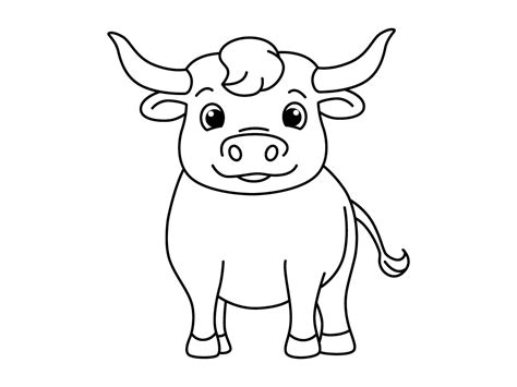 Funny Bull Cartoon For Coloring Book Graphic By Ningsihagustin426