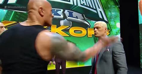 The Rock Slaps Wwe Star In The Face As Wrestlemania Xl Launch Descends