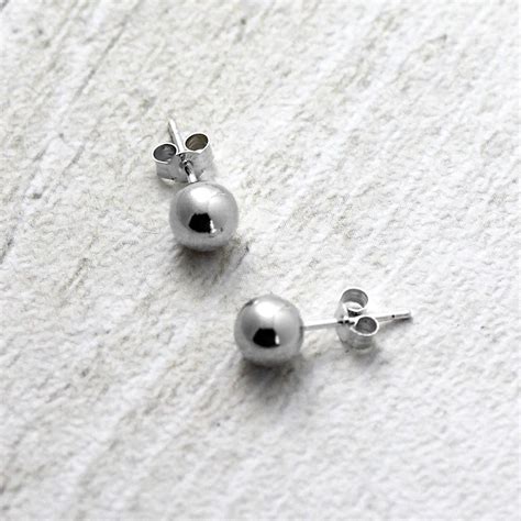 Classic Sterling Silver Ball Stud Earrings By Hersey Silversmiths